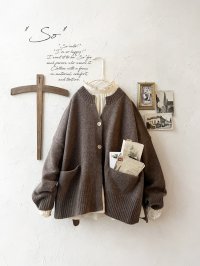 SO／サイドスリットカーディガン・ココア