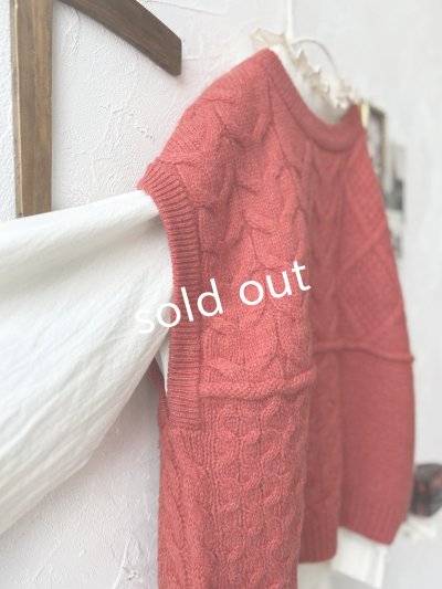 画像3: SO／アラン柄ワイドベスト・ブラッドレッド