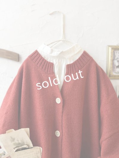 画像2: SO／サイドスリットカーディガン・オキシドレッド