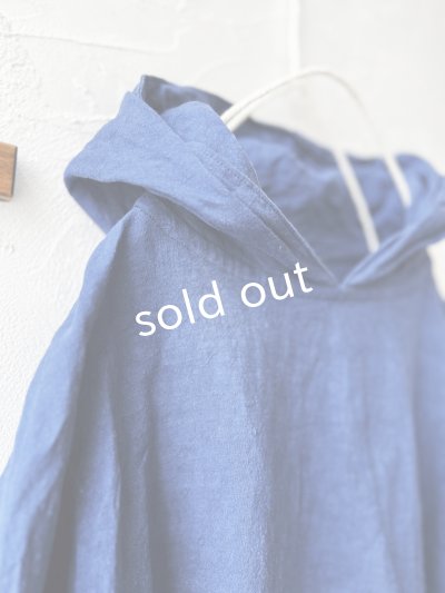 画像3: Libera&Capricciosa／天日干しリネンフードプルオーバー・インクブルー