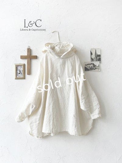 画像1: Libera&Capricciosa／天日干しリネンフードプルオーバー・オフ