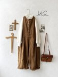 画像1: Libera&Capricciosa／天日干しリネンオーバーオール・柿渋 (1)