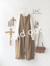 Libera&Capricciosa／天日干しリネンオーバーオール・柿渋