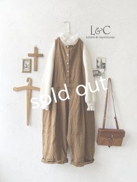 Libera&Capricciosa／天日干しリネンオーバーオール・柿渋