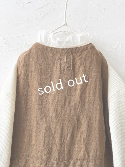 画像8: Libera&Capricciosa／天日干しリネンオーバーオール・柿渋