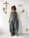 画像10: Libera&Capricciosa／天日干しリネンオーバーオール・ダークブルッシュグリーン (10)