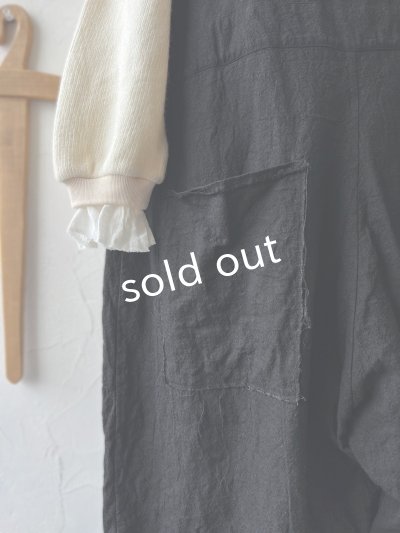 画像5: Libera&Capricciosa／天日干しリネンオーバーオール・黒