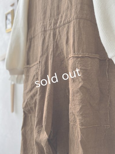 画像9: Libera&Capricciosa／天日干しリネンオーバーオール・柿渋