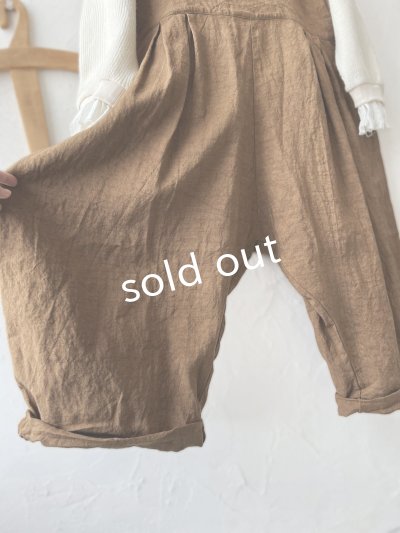 画像5: Libera&Capricciosa／天日干しリネンオーバーオール・柿渋