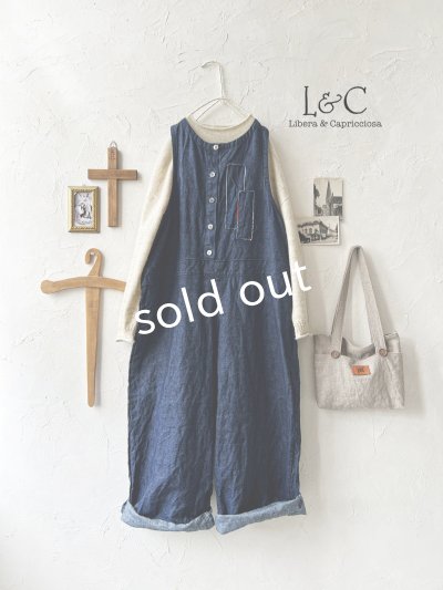 画像1: Libera&Capricciosa／リネンオーバーオール・12ozデニム