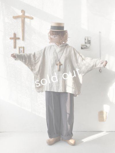 画像11: Libera&Capricciosa／オリーブオイルリネンフードプルオーバー・オフ