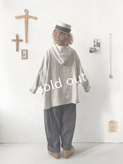 画像9: Libera&Capricciosa／天日干しリネンフードプルオーバー・オフ