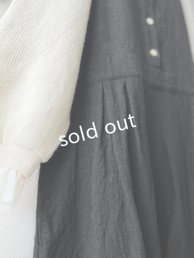 画像3: Libera&Capricciosa／天日干しリネンオーバーオール・黒