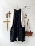 画像1: Libera&Capricciosa／天日干しリネンオーバーオール・黒 (1)
