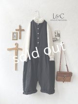 Libera&Capricciosa／天日干しリネンオーバーオール・黒