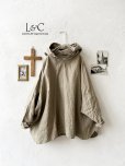 画像1: Libera&Capricciosa／天日干しリネンフードプルオーバー・オリーブ (1)