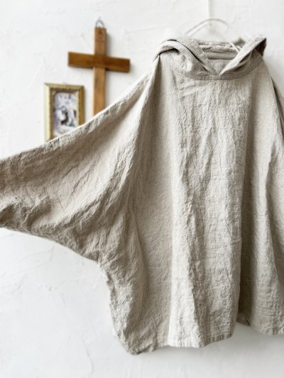 画像7: Libera&Capricciosa／天日干しリネンフードプルオーバー・インクブルー