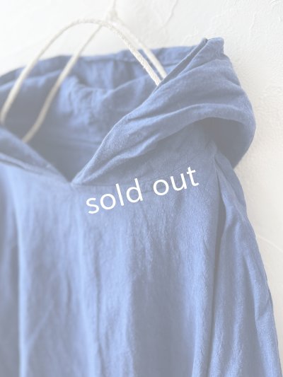 画像2: Libera&Capricciosa／天日干しリネンフードプルオーバー・インクブルー