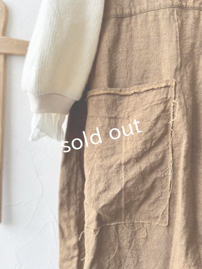 画像10: Libera&Capricciosa／天日干しリネンオーバーオール・柿渋