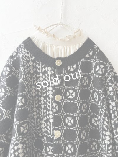 画像2: SO／チロリアンニット2wayカーディガン・ブラック×オートミール