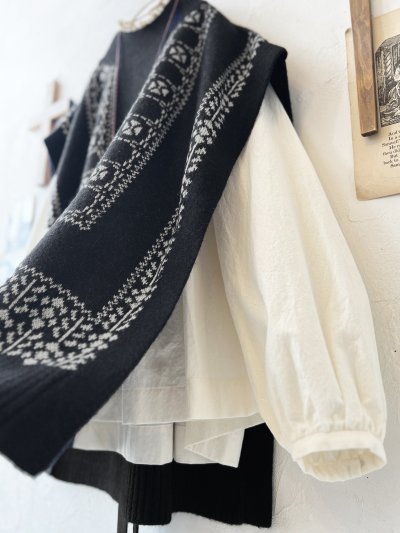 画像3: SO／チロリアンニットベスト・ブラック×オートミール