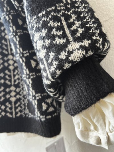 画像5: SO／チロリアンニット2wayカーディガン・ブラック×オートミール