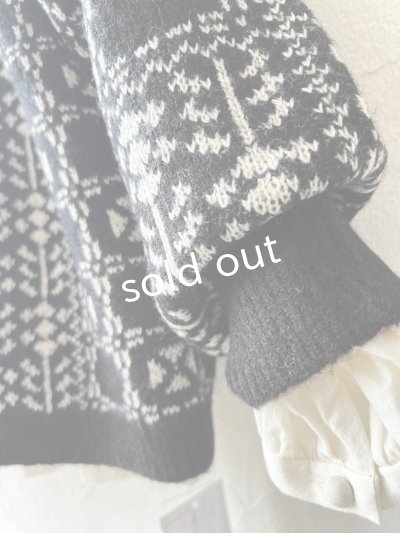 画像5: SO／チロリアンニット2wayカーディガン・ブラック×オートミール