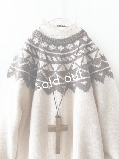 画像2: 【SALE】SO／ノルディックニットプルオーバー・オートミール