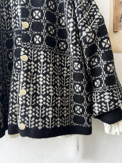 画像3: SO／チロリアンニット2wayカーディガン・ブラック×オートミール