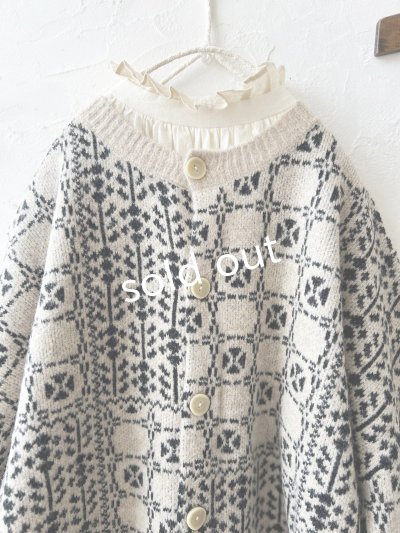 画像2: SO／チロリアンニット2wayカーディガン・オートミール×ブラック