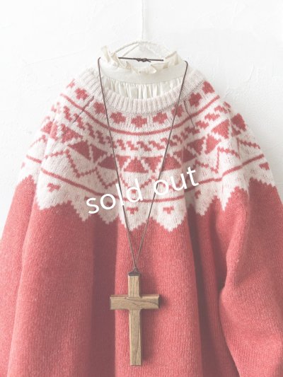 画像2: SO／ノルディックニットプルオーバー・ブラッドレッド