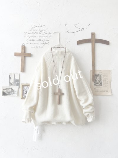 画像1: 【SALE】SO／アランニットプルオーバー・アイボリー