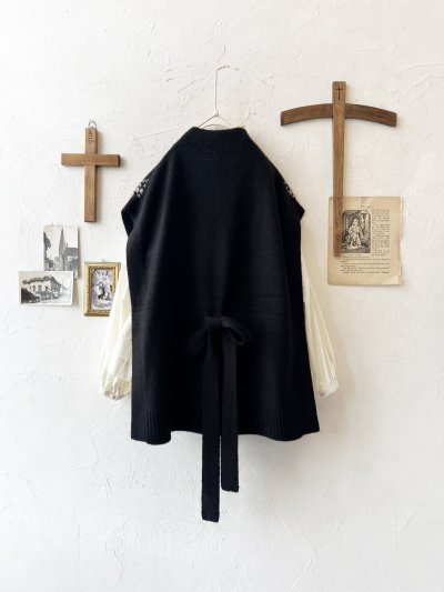 画像4: SO／チロリアンニットベスト・ブラック×オートミール