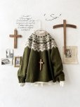 画像1: SO／ノルディックニットプルオーバー・モスグリーン (1)