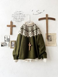 SO／ノルディックニットプルオーバー・モスグリーン