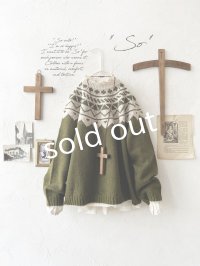 SO／ノルディックニットプルオーバー・モスグリーン