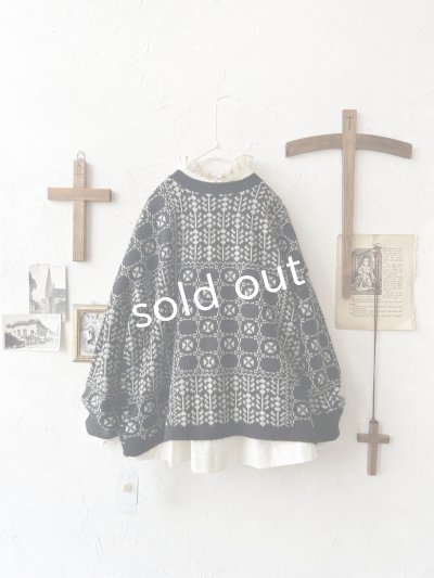 画像6: SO／チロリアンニット2wayカーディガン・ブラック×オートミール