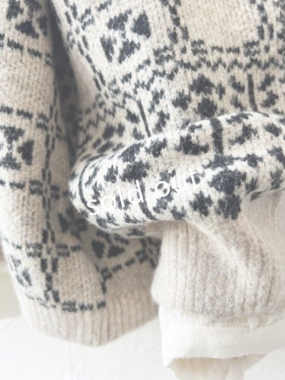 画像4: SO／チロリアンニット2wayカーディガン・オートミール×ブラック