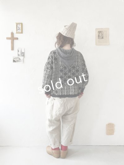 画像9: SO／チロリアンニット2wayカーディガン・ブラック×オートミール