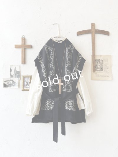 画像5: SO／チロリアンニットベスト・ブラック×オートミール