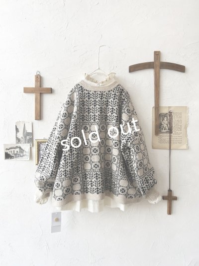 画像9: SO／チロリアンニット2wayカーディガン・オートミール×ブラック