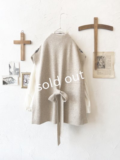 画像7: SO／チロリアンニットベスト・オートミール×ブラック