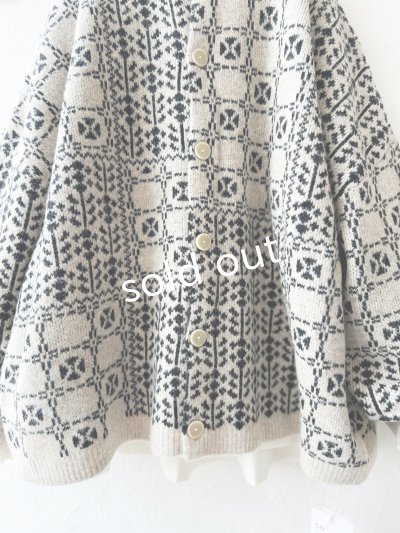 画像3: SO／チロリアンニット2wayカーディガン・オートミール×ブラック