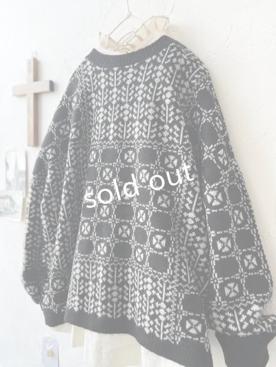 画像7: SO／チロリアンニット2wayカーディガン・ブラック×オートミール