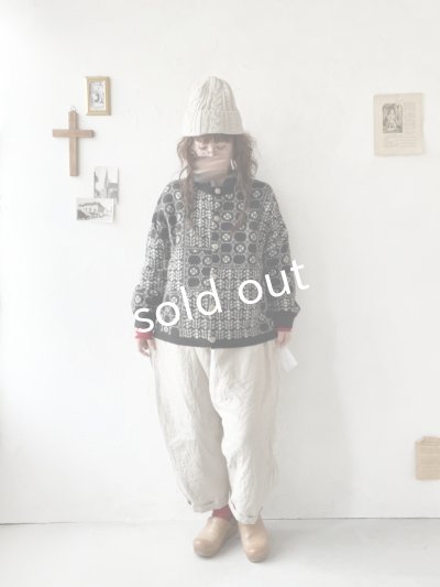 画像8: SO／チロリアンニット2wayカーディガン・ブラック×オートミール