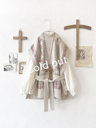 画像12: SO／チロリアンニットベスト・オートミール×カラー