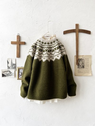 画像6: SO／ノルディックニットプルオーバー・モスグリーン