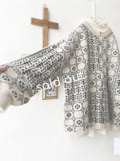 画像7: SO／チロリアンニット2wayカーディガン・オートミール×ブラック