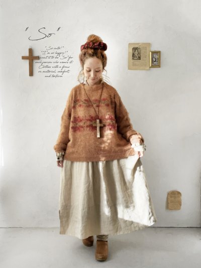 画像9: SO／モヘアノルディックプルオーバー・レッド