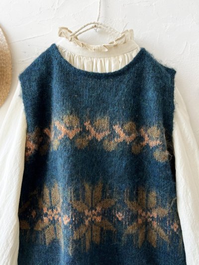 画像2: SO／モヘアノルディックベスト・アイアンブルー